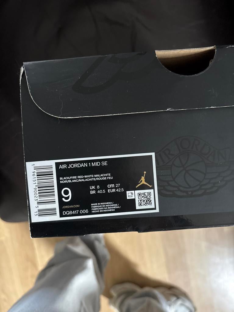 Jordan 1 rood wit en zwart, Kleding | Heren, Schoenen, Ophalen, Zo goed als nieuw, Overige kleuren, Sneakers of Gympen
