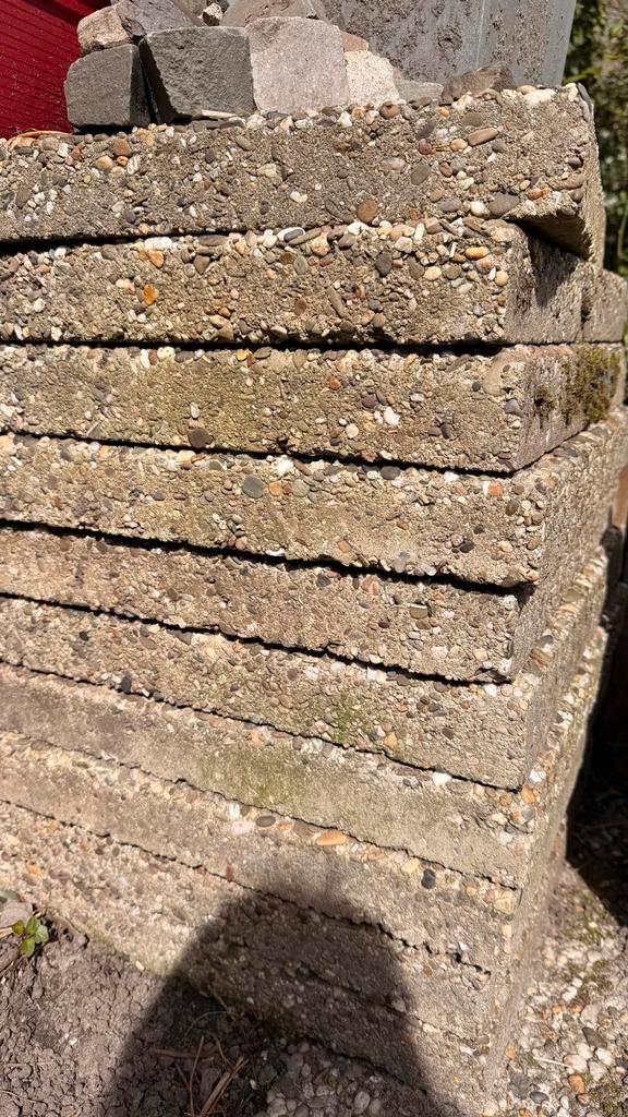 GRATIS Grindtegels 50m2, Tuin en Terras, Tegels en Klinkers, Gebruikt, Terrastegels, Grind, 10 m² of meer, Ophalen