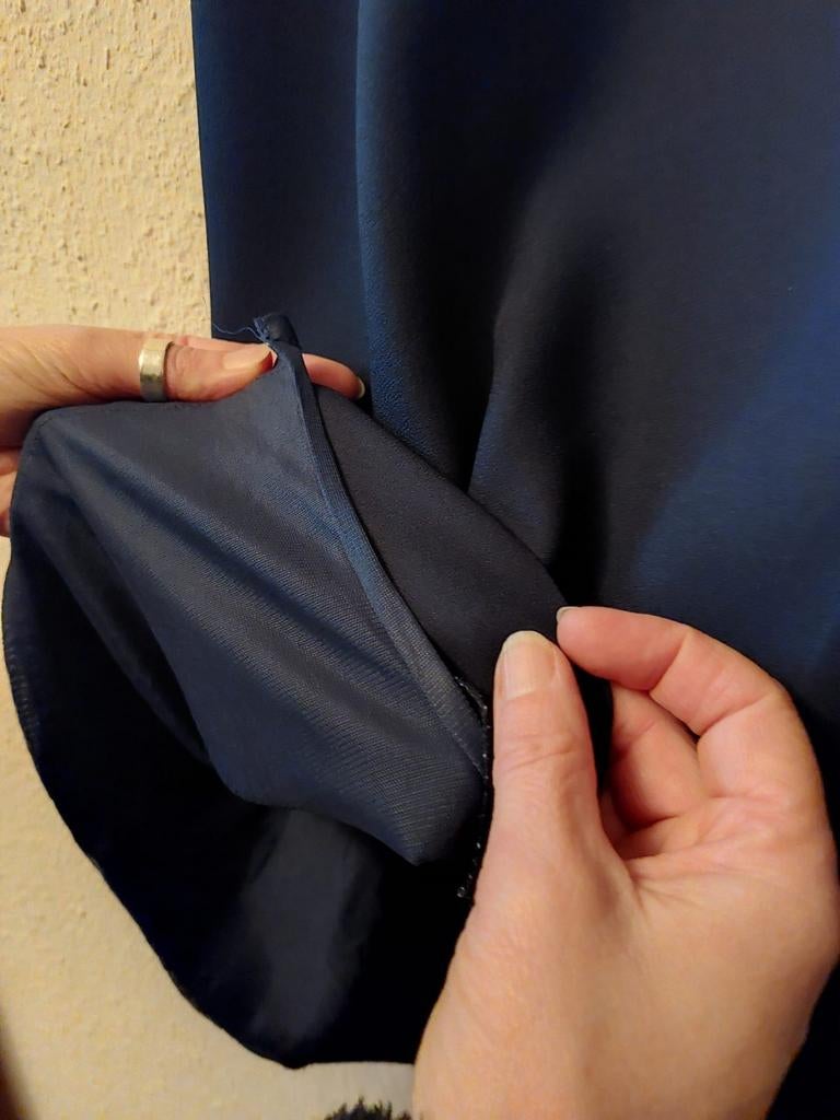 Frank Walder, klokkende donkerblauwe rok maat 48, Kleding | Dames, Blauw, Maat 46/48 (XL) of groter, Ophalen of Verzenden, Gedragen