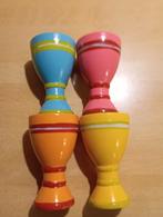 4 houten eierdopjes, Ophalen of Verzenden, Zo goed als nieuw