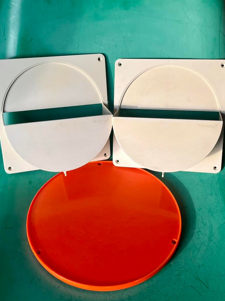Vintage Tupperware plankjes space age compartments, Ophalen of Verzenden, Zo goed als nieuw, Crème, Overige typen