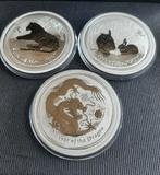 3 Stuks 2 oz LUNAR II., Ophalen of Verzenden, Zilver
