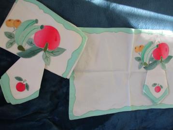 6 katoenen placemats met bijpassende servetten beschikbaar voor biedingen