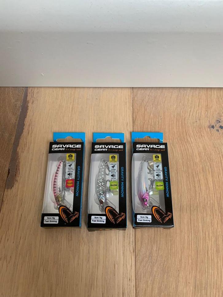 Nieuwe Savage Gear Gravity Minnow pluggen, 5cm & 8 gr, Watersport en Boten, Hengelsport | Roofvissen, Nieuw, Overige typen, Ophalen of Verzenden