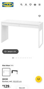 Ikea Micke Bureau - Wit, Ophalen, Zo goed als nieuw, Bureau
