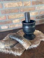 Brocante oude houten vijzel, Ophalen of Verzenden