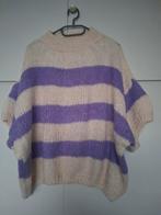 Crème/lila trui met korte mouw - maat 40, Ophalen of Verzenden, Zo goed als nieuw, Maat 38/40 (M), Overige kleuren