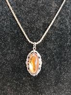 Zilveren Hanger met Gele Steen, Ophalen of Verzenden