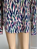 i490 lange blouse top maat M=38/40 wit/d-blauw/groen/roze, Maat 38/40 (M), Blauw, Ophalen of Verzenden, Zo goed als nieuw