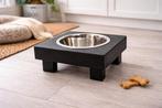 Houten voerbak zwart – voor hond/kat (handgemaakt), Ophalen, Nieuw