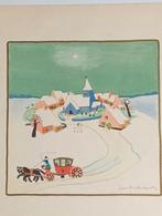 Jeanne Hebbelynck litho kerst landschap, Antiek en Kunst, Verzenden