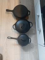 GIETIJZEREN PANNEN, Ophalen, Gietijzer, Zo goed als nieuw, Keramische plaat
