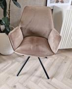 Eetkamerstoel velvet taupe, Ophalen, Bruin, Zo goed als nieuw, Metaal