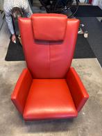 Rood leren Relax fauteuil, Huis en Inrichting, Fauteuils, Ophalen, Gebruikt, Minder dan 75 cm, Leer
