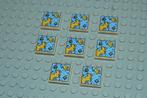 L896 Tegels 2x2 beige schatkaart print 8 st., Ophalen of Verzenden, Nieuw, Losse stenen, Lego