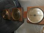 3 Voudige Barometer Op houten console, Ophalen of Verzenden, Gebruikt, Barometer