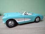 1957 Chevrolet Corvette Turquoise-Wit Bburago 1:18, Ophalen of Verzenden, Bburago, Zo goed als nieuw, Auto