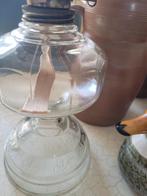 Vintage glazen olielamp, Antiek en Kunst, Curiosa en Brocante, Ophalen of Verzenden