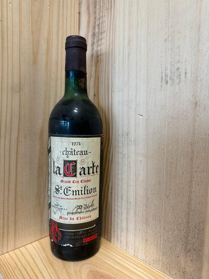 Château La Carte St. Emilion 1974, Verzamelen, Wijnen, Gebruikt, Rode wijn, Frankrijk, Vol, Ophalen of Verzenden