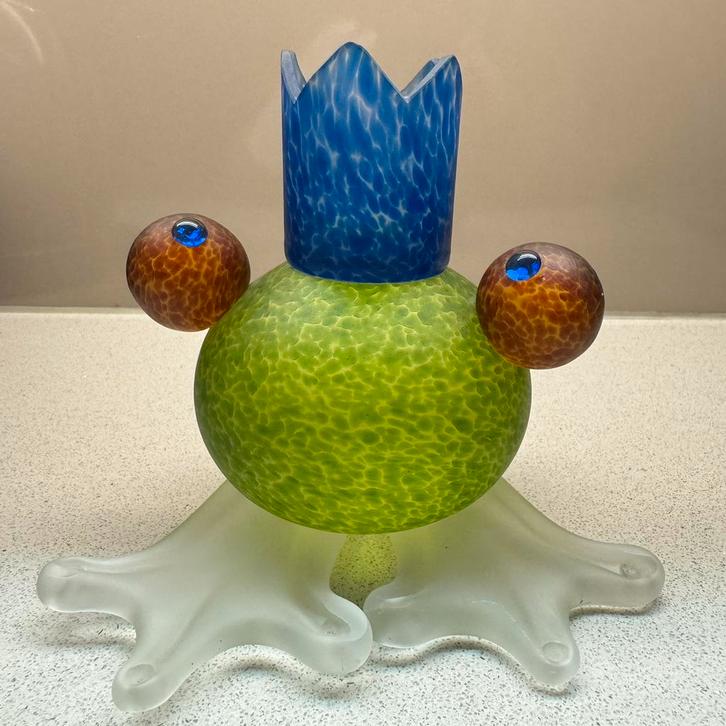 Glasstudio Borowski kandelaar Frosch, lime, Antiek en Kunst, Kunst | Designobjecten, Ophalen of Verzenden