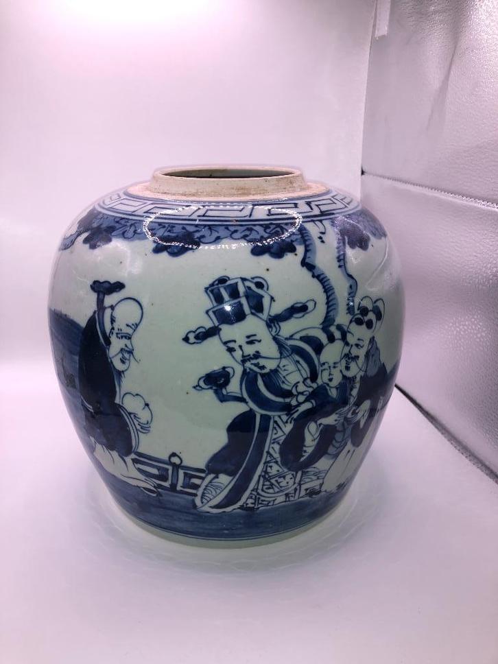 Antieke Chinese Blauwwitte Vaas – Handbeschilderd, Huis en Inrichting, Woonaccessoires | Vazen, Zo goed als nieuw, Overige kleuren