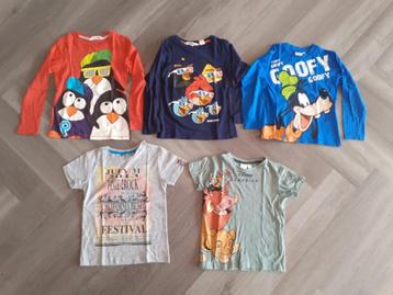 Set Meisjes T-shirts Longsleeves 5x, Maat 110 / 116 beschikbaar voor biedingen