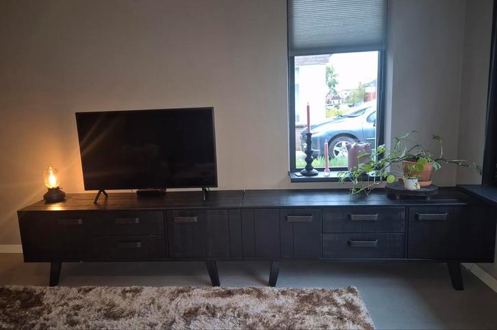 Tv-meubel Zwart BePureHome Watch Grenen, Huis en Inrichting, Kasten | Televisiemeubels, Zo goed als nieuw, Minder dan 100 cm, 100 tot 150 cm