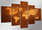 Nieuw * 5 Luik van Canvas * Wereldkaart 50x100cm, 50 tot 75 cm, Nieuw, Ophalen of Verzenden, Schilderij