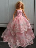 Barbie kleding nieuw - Lange roze met kant, Ophalen of Verzenden, Nieuw, Barbie
