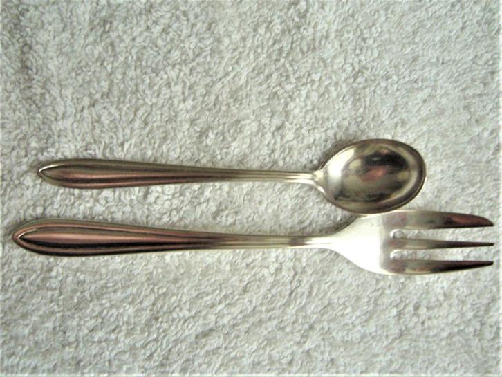 keltum chantal gebakvork of theelepel P2 P3 verzilverd p 2 3, Antiek en Kunst, Antiek | Bestek, Ophalen of Verzenden