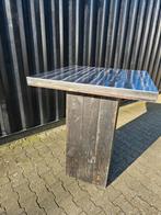 Robuuste statafels hout met rvs, Ophalen, Gebruikt