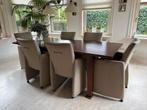Eettafel kersenhout- inschuifbaar, Ophalen, Gebruikt, 200 cm of meer, 50 tot 100 cm