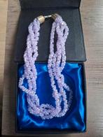 Unieke Lila Ketting van Tsjechisch Handgeblazen Glas, Ophalen of Verzenden, Nieuw, Paars, Overige materialen