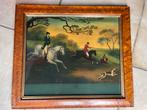 Antiek Jachttafereel Schilderij, Antiek en Kunst, Kunst | Schilderijen | Klassiek, Ophalen of Verzenden