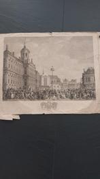 Amsterdam De Dam 1795 poster/schoolplaat, Antiek en Kunst, Geschiedenis, Ophalen of Verzenden