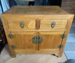 Massief houten kastje met messing beslag – vintage stijl, Ophalen, Gebruikt, Aziatisch geïnspireerde stijl van jaren 80 (Vintage)