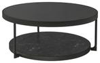 Ronde Salontafel (Zwart, glazen blad, Ophalen, Gebruikt, 50 tot 100 cm, Rond