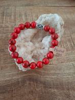 Natuurkralen armband met Howliet Rood 10mm, Overige materialen, Met edelsteen, Nieuw, Ophalen of Verzenden