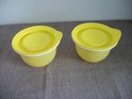 2 Tupperware Schaaltjes ( 550 ml, geel ), Huis en Inrichting, Ophalen of Verzenden, Gebruikt, Geel, Schaal
