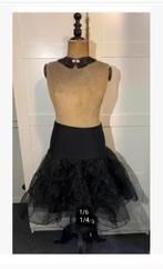 Brocante zwarte petticoat met mooi kraagje, Antiek en Kunst, Ophalen of Verzenden