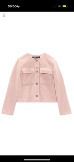 Zara cropped jacket mt L zacht roze gouden knopen, Kleding | Dames, Ophalen of Verzenden, Zo goed als nieuw, Roze
