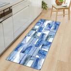 Blauw Wit Grijs Vlakken Vloerkleed / Mat Kleed Tapijt Nordic, Verzenden, Nieuw, Grijs, Rechthoekig