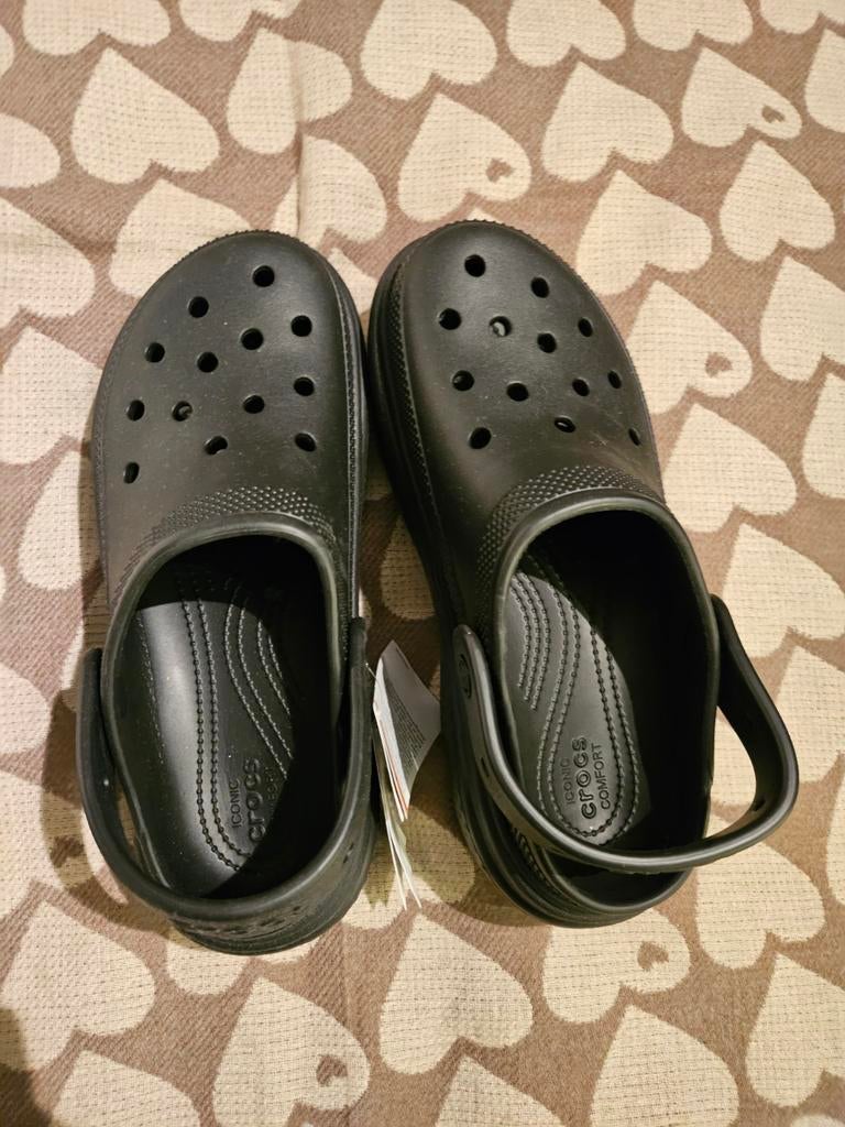 Nieuwe Crocs Klomp Maat 8, Slippers, Zwart, Nieuw, Ophalen of Verzenden