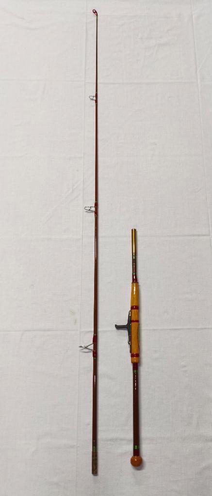 Vintage hengel 2,25 meter 2 delig met molen plaathouder, Watersport en Boten, Hengelsport | Algemeen, Zo goed als nieuw, Werphengel