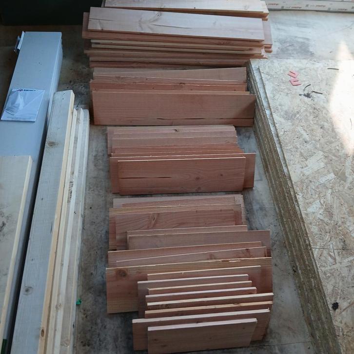 Douglas Rabat Reststukken - Klusprojecten +_60 stukken, Doe-het-zelf en Verbouw, Hout en Planken, Ophalen