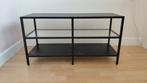 TV Meubel - Donkerbruin Hout/Staal Look, Huis en Inrichting, Kasten | Televisiemeubels, Ophalen, Gebruikt, Glas, 50 tot 100 cm