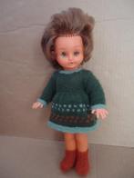 Lief popje, 28cm, haar, bruine slaapogen, ongemerkt (ad 14), Ophalen of Verzenden, Gebruikt, Pop