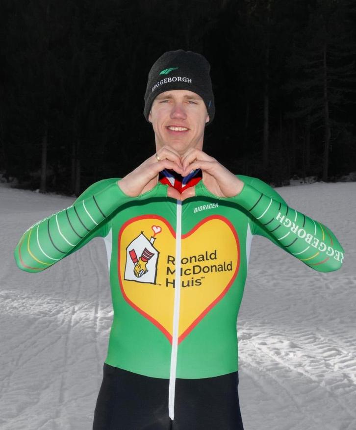 Ronald McDonaldhuis/ Reggeborgh schaatspak - Bart Hoolwerf, Kleding | Heren, Sportkleding, Zo goed als nieuw, Overige typen, Maat 52/54 (L)