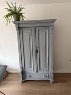 Antieke Grijze Kast, Huis en Inrichting, Kasten | Kledingkasten, Antiek, Gebruikt, Met lade(s), 25 tot 50 cm
