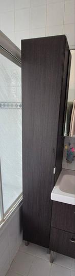 Hoge badkamerkast 180 x 30 x 39 cm kleur donkerbruin, Ophalen, (Half)hoge kast, Minder dan 50 cm, Gebruikt